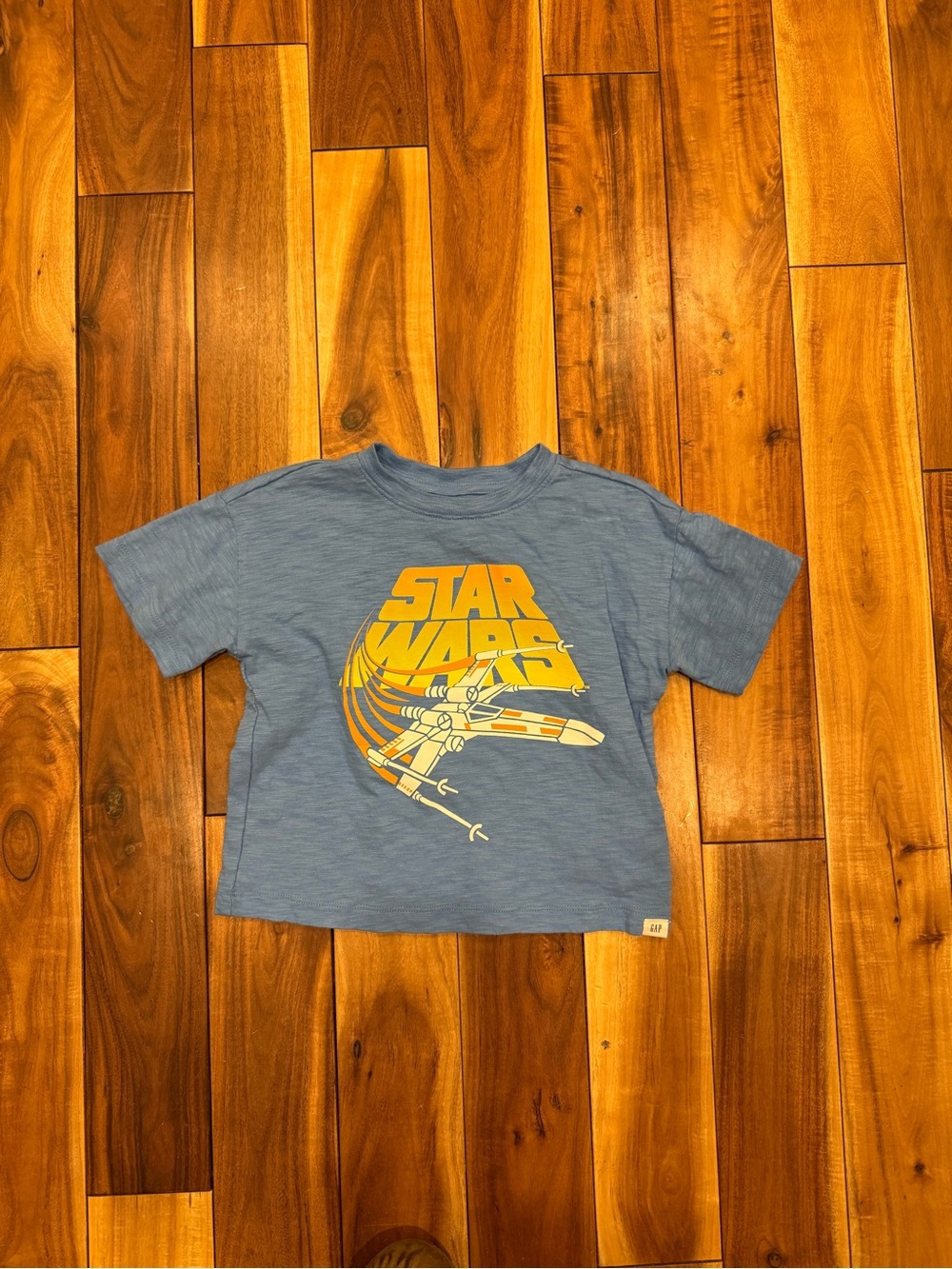 GAP Light Blue Kids Tee with Yellow Graphic